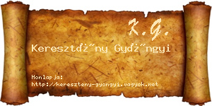 Keresztény Gyöngyi névjegykártya